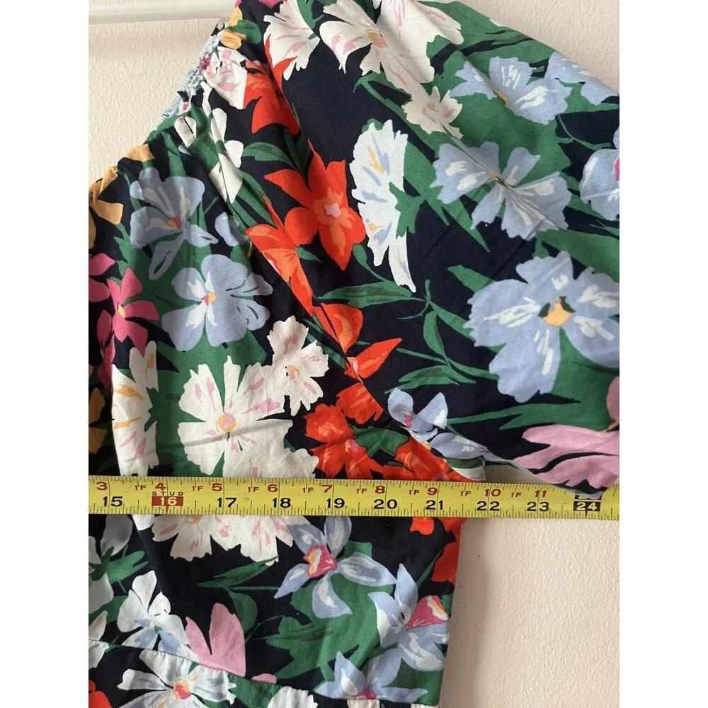 Old Navy Floral Puff Sleeve Peplum Top XXL Cotton Cottagecore Smocked